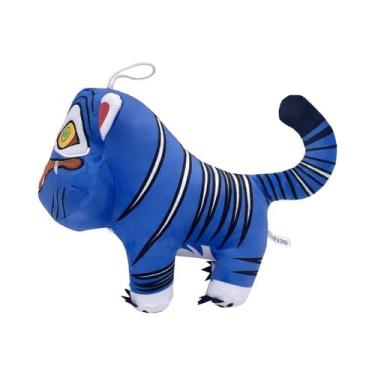 Imagem de Boneco De Pelúcia Tigre Roxo Anime Kpop Caçador De Demônios Com Chapéu