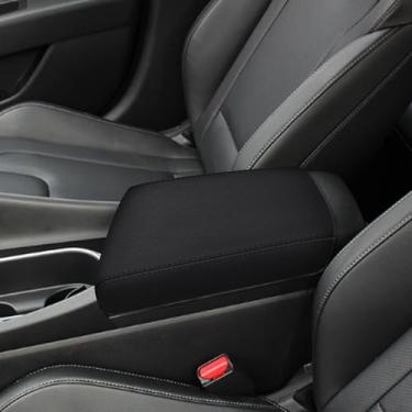 Imagem de faccaibbg Capa de console central para Hyundai Elantra 2021-2025 (preta) Capa de apoio de braço de couro à prova d'água antiarranhões para acessórios Hyundai Elantra (serve apenas para freio