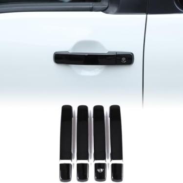 Imagem de Bekantogy 8 peças de capa de maçaneta externa compatível com Nissan Frontier Crew Cab/SV/modelo de quatro portas ABS capa protetora de maçaneta externa (preto piano, 2022-2025)
