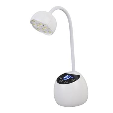 Imagem de Dioche Lâmpada para Unhas Pescoço de Ganso Recarregável Com Sensor Infravermelho Tela LCD LED Secador de Luz para Unhas Com 12 Chips de Luz para Uso Doméstico (Branco)