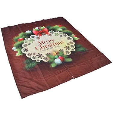 Imagem de ZJchao Cortina de Natal, Tecido 3D Impressão Digital Cortina de Bloqueio de Luz Com Padrões Requintados para Varanda Externa (170 * 200cm Natal 8)