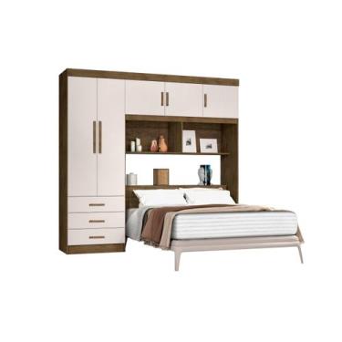 Imagem de Guarda Roupa 5 Portas Dormitório Cancun Casal Com Cabeceira - Mega Fac