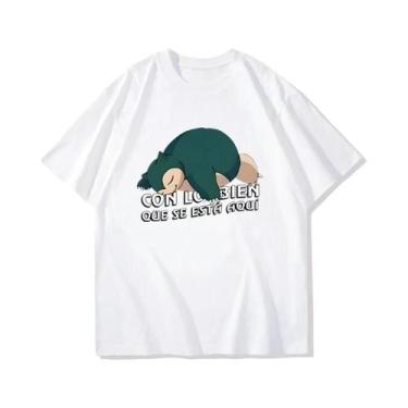 Imagem de Camiseta Unissex Pokémon Snorlax Para Jogos Portáteis, Casual De Verão