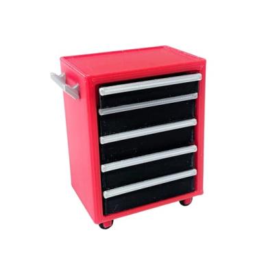 Imagem de KiBcsLic Armário de garagem em escala 1/18, acessórios para oficina mecânica, miniatura leve e compacta para simulação de cena de reparo de automóveis,