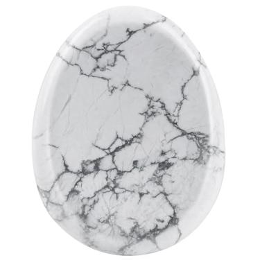 Imagem de Casaper Pedra de polegar howlita branca natural turquesa preocupação para alívio da ansiedade do estresse, terapia de cura em forma de gota de água, bolso, pedras de palmeira, geometria, chakra