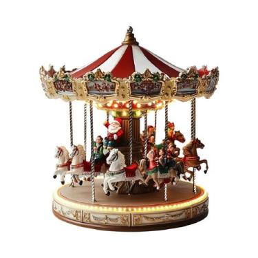 Imagem de Decoração De Natal 2D Carrossel Ornamentos De Mesa Para Festas E Festi