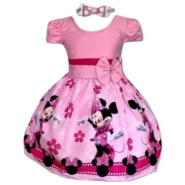 Imagem de Vestido Temático Ratinha Flores Rosa Festa - Bento E Maria Moda Infant