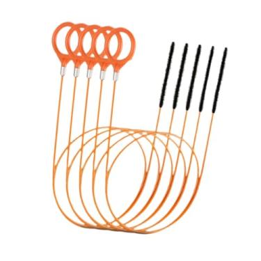 Imagem de Generic Desentupidor de ralos flexível, modelo 5x, removedor de pelos, fácil de usar, ideal para banheiras, esgotos, vasos sanitários, banheiros e chuveiros, 81cm