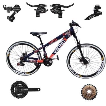 Imagem de Bicicleta 26 VikingX T25 21v Freeride Shimano Avançado Pneu Slick Fino Faixa1.50 Branca-Unissex