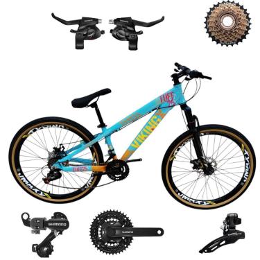 Imagem de Bicicleta 26 VikingX T25 21v Shimano Profissional Pneu Aro 26 Balão Faixa Amarela-Unissex