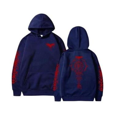 Imagem de Moletom Masculino Com Estampa De Corvo Viking, Casual, Esportivo, De A