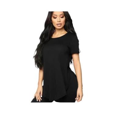 Imagem de Camiseta Feminina plus Size Com Estampa Animal Y2K Casual De Manga Cur