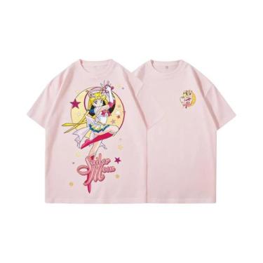 Imagem de Camiseta Unissex Com Estampa De Sailor Moon Moda De Verão Manga Curta 