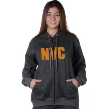 Imagem de MOLETOM ABERTO ESTAMPA NEW YORK CITY DOURADO-Feminino