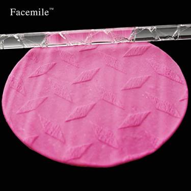 Imagem de GLOGLOW Rolo Com 28 Padrões, Material Compatível Com FDA, Aderência Confortável, 16 X 1 Cm, Leve para Massa e Pastelaria Rolo de Acrílico Nan (52007Geometria do Losango)