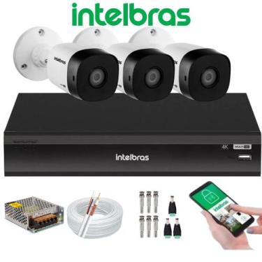 Imagem de Kit 3 Câmera de Segurança Full Hd 1080p 1220b Intelbras Dvr Inteligent