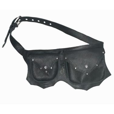 Imagem de Cartucheira ou Pochete de Couro Camping Eventos Rave - Art Bolsas Cour