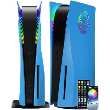 Imagem de Joso Placa frontal para PS5 Disc Edition, capa de substituição antiarranhões à prova de poeira com anel RGB, capa adequada para console PS5 (CD-ROM), placas para acessórios PS5 - Disco | 2020