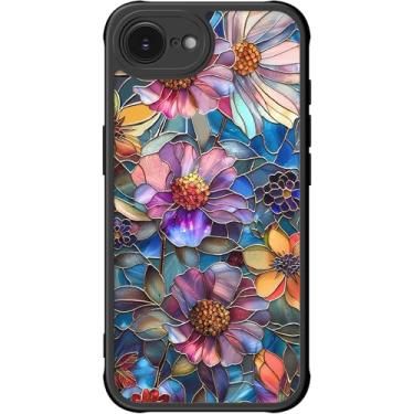 Imagem de DEENAKIN Capa para iPhone 16e fofa, capa rígida floral estética, compatível com Magsafe, capa protetora fina retrô moderna exclusiva coquete ocidental para mulheres e meninas, flores vibrantes