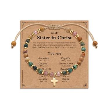 Imagem de Gopbrer Pulseira de cruz ajustável com contas para homens, meninos, crianças, Páscoa, formatura, primeira comunhão, Natal, aniversário, batismo, presente para meninos, adolescentes, filho, neto, irmão