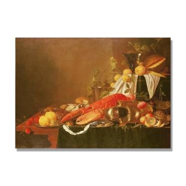 Imagem de Arte em tela vintage de frutas mortas, pintura clássica de cozinha country, decoração de parede de casa de fazenda quente para sala de jantar e cozinha. B44. 60 x 84 cm - 23,6 x 33,1 pol. Somente tela