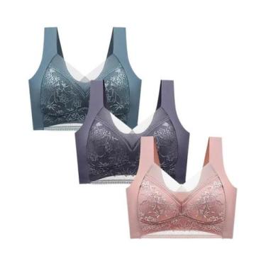 Imagem de Conjunto De 3 Peças De Lingerie Feminina: Bralette Push up De Renda, S