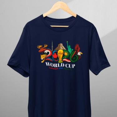 Imagem de Camiseta Infantil Adulto Copa do Mundo 2026 Aguia Urso Onça Taça 100% 