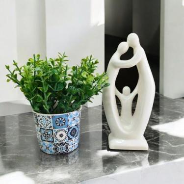 Imagem de Conjunto Decorativo Escultura Estátua Família Pai Mãe Menino Menina e 
