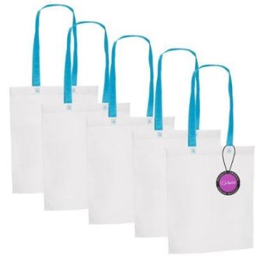 Imagem de Kit 5x Sacola Ecobag em TNT Premium 33x39cm Termo Selado Sisco TopGet-Unissex