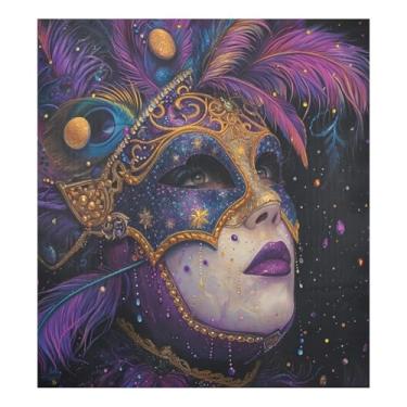 Imagem de Blueangle Máscara de carnaval para máquina de lavar louça, capa frontal para lava-louças, adesivos de eletrodomésticos, adesivos de eletrodomésticos, adesivo magnético decorativo de 58,4 cm C x 66 cm