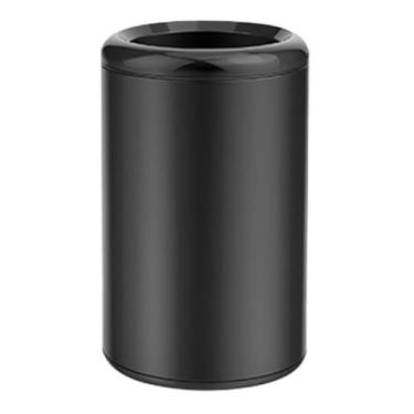 Imagem de Caixote do lixo, cesto de lixo de 8 litros com filtros de odor, cesto de lixo redondo moderno de aço inoxidável com anel de pressão e lixeira interna removível para cozinha (preto)
