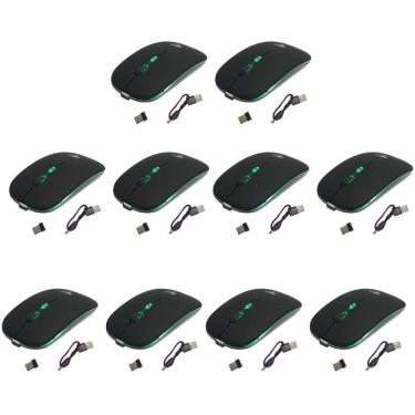 Imagem de Kit 10 Mouses Mega M185 Recarregável com Led DPI Ajustável