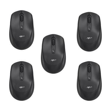 Imagem de Kit 5 Mouses Mega M180 Recarregável Preto DPI Ajustável