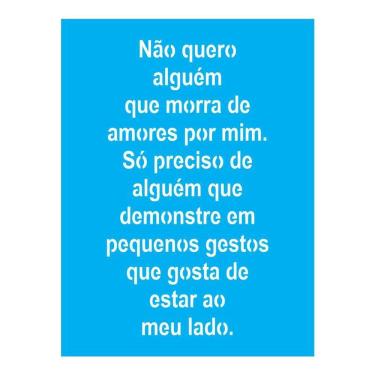 Imagem de Stencil Tamako Não Quero Alguém - 15X20Cm - Ref A2625