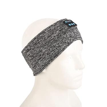 Imagem de lyrlody Faixa de Cabeça de Música Esportiva, Faixa de Cabeça Com Alto-falantes Estéreo Integrados Fones de Ouvido para Dormir Bateria Recarregável USB 8H Playtime para Execução de Ioga (GREY)