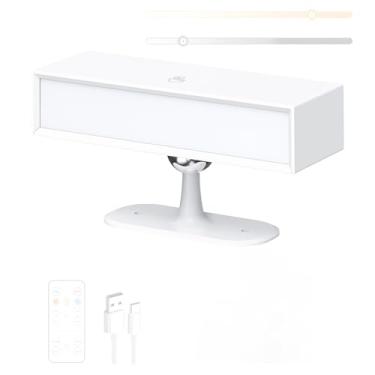 Imagem de GZZBMY Lâmpadas de parede com bateria LED com controle remoto Iluminação de parede regulável com interruptor de toque 360° Arandela magnética giratória para quarto sala de estar escada corredor