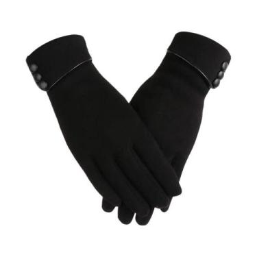 Imagem de Luvas Térmicas Femininas De Inverno Com Forro De Lã E Tela Sensível Ao