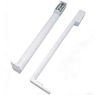 Imagem de Conjunto de maçaneta de geladeira compatível modelo WR12X32352 substitui GE WR12X27039 / WR12X21157 / AP6985344 acabamento branco
