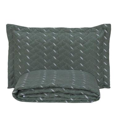 Imagem de Cobre Leito Bordado 400 Fios Heitor Solteiro 100% Poliéster - Verde Militar