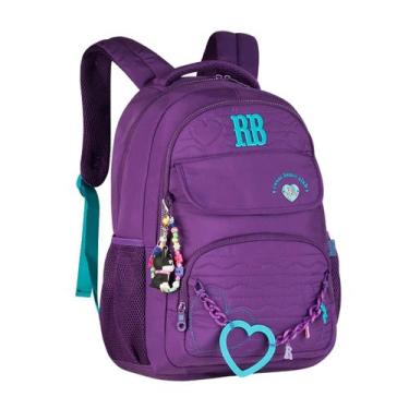 Imagem de Mochila de Costas Corrente Coração Flor RB Clio - Clio Style, Lilas co