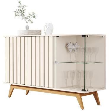 Imagem de Aparador Para Sala Buffet Açai Com 3 Portas Perola Perola