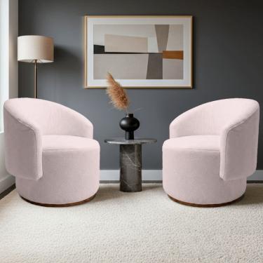 Imagem de Kit 02 Poltrona Decorativa Orgânica Espanha Para Sala Bouclê