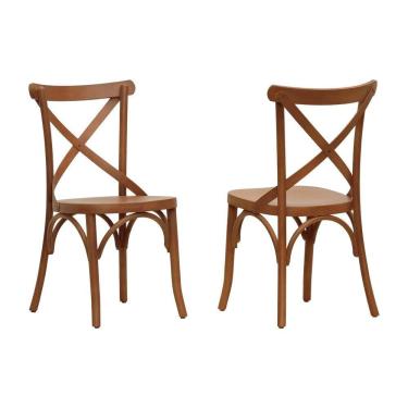 Imagem de Kit 2 Cadeiras Xisto Madeira Maciça Amêndoa