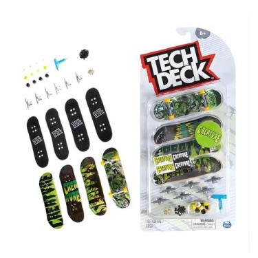 Imagem de Kit 4 Skate De Dedo Mini Fingerboard C/ Acessórios Tech Deck