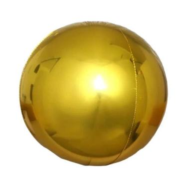 Imagem de Balão Metalizado 4D Prata E Dourado 32 Polegadas Para Decoração De Ani
