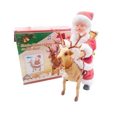 Imagem de Papai Noel Escalando Chaminé, Brinquedo Elétrico Com Escadas De Contas