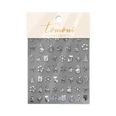 Imagem de Adesivos De Unha De Natal Com Floco De Neve Rosa, Decalques De Unha 5D