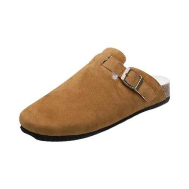 Imagem de Mules De Couro Camurça Masculinos E Femininos, Sapatos De Inverno Conf