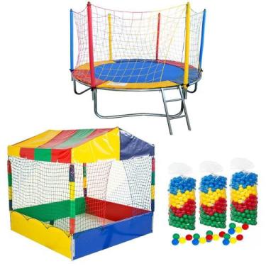 Imagem de Cama Elástica Pula Pula 2,30m + Piscina de Bolinhas Quadrada 1,50m Res