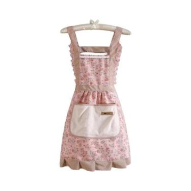 Imagem de Avental De Cozinha Feminino Em Lona Respirável Antimanchas Para Limpez